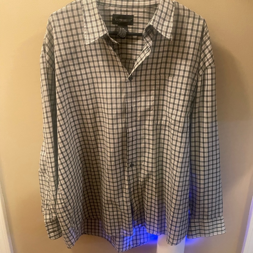 Expressions Men's Checkered Shirt - Black and White